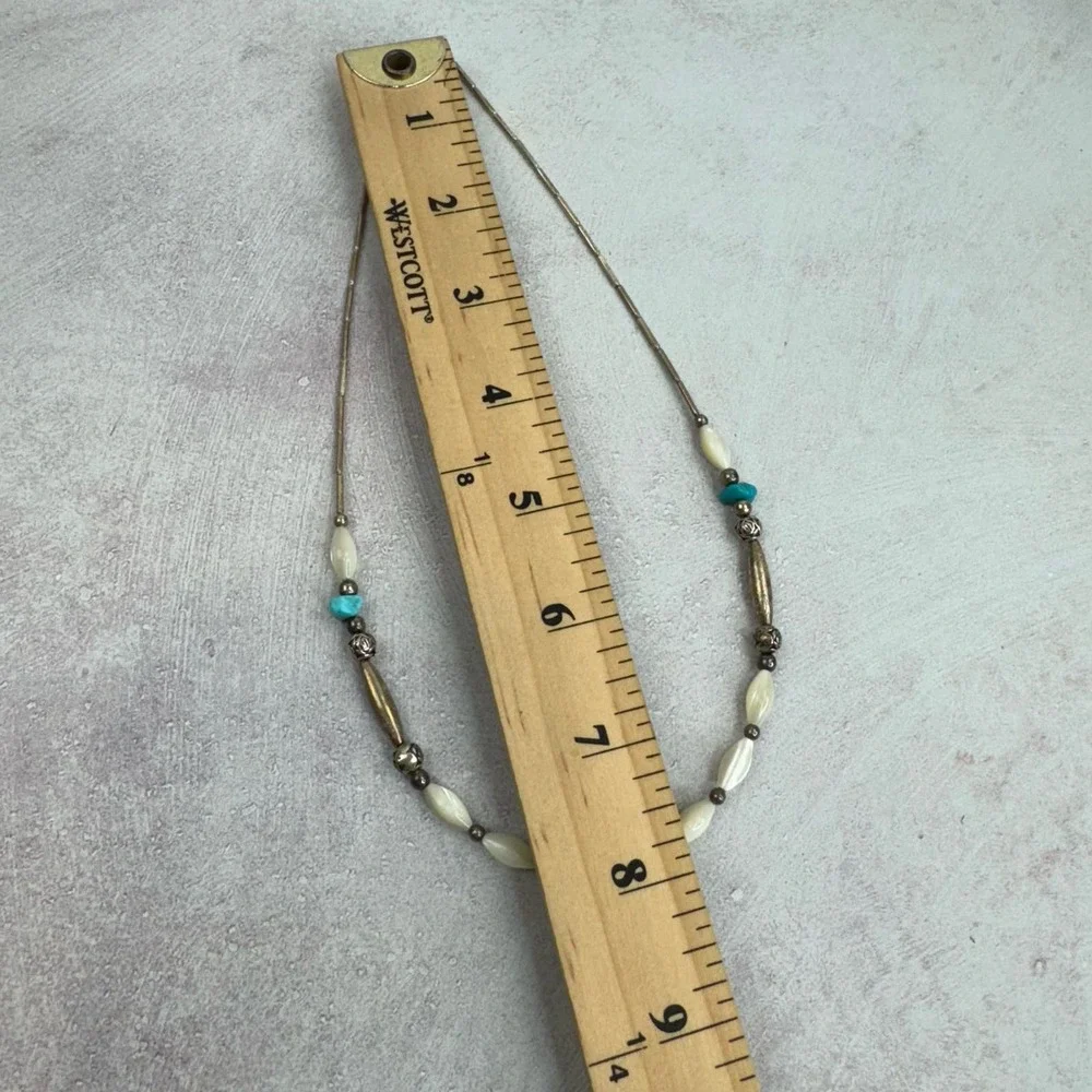 Native American Necklace Vintage Blue White Turquoise Southwestern Boho‎ VTG